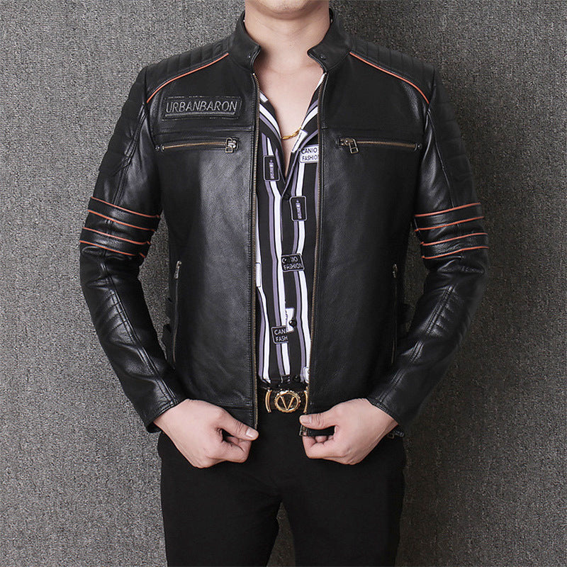 Harley Genuine Leather Slim Fit Men's Motorcycle Riding Jacket