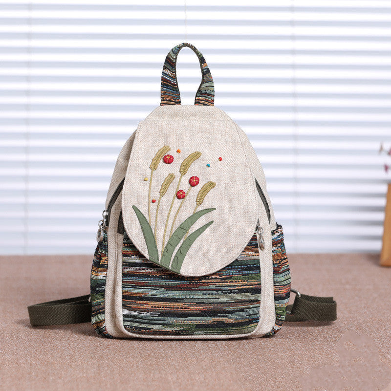 Sac à dos de voyage en toile grande capacité style ethnique