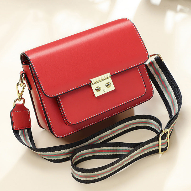 Sac à main messager à une épaule en cuir véritable, petit et carré