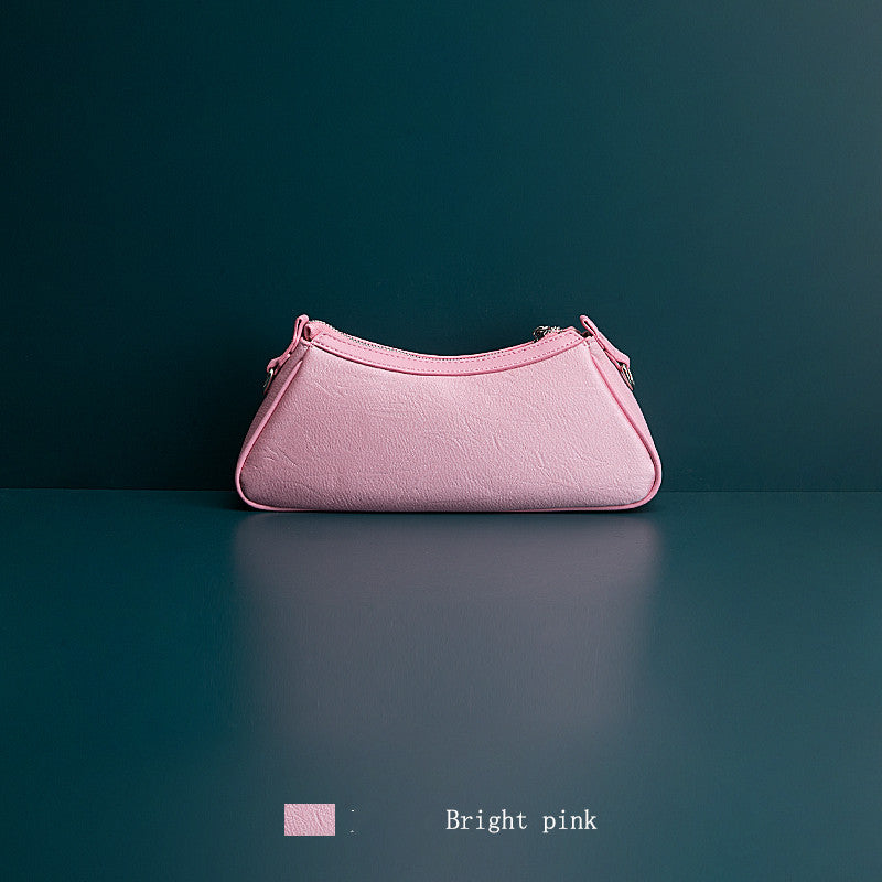 Sac à bandoulière décontracté en cuir de vachette, style niche, avec chaîne