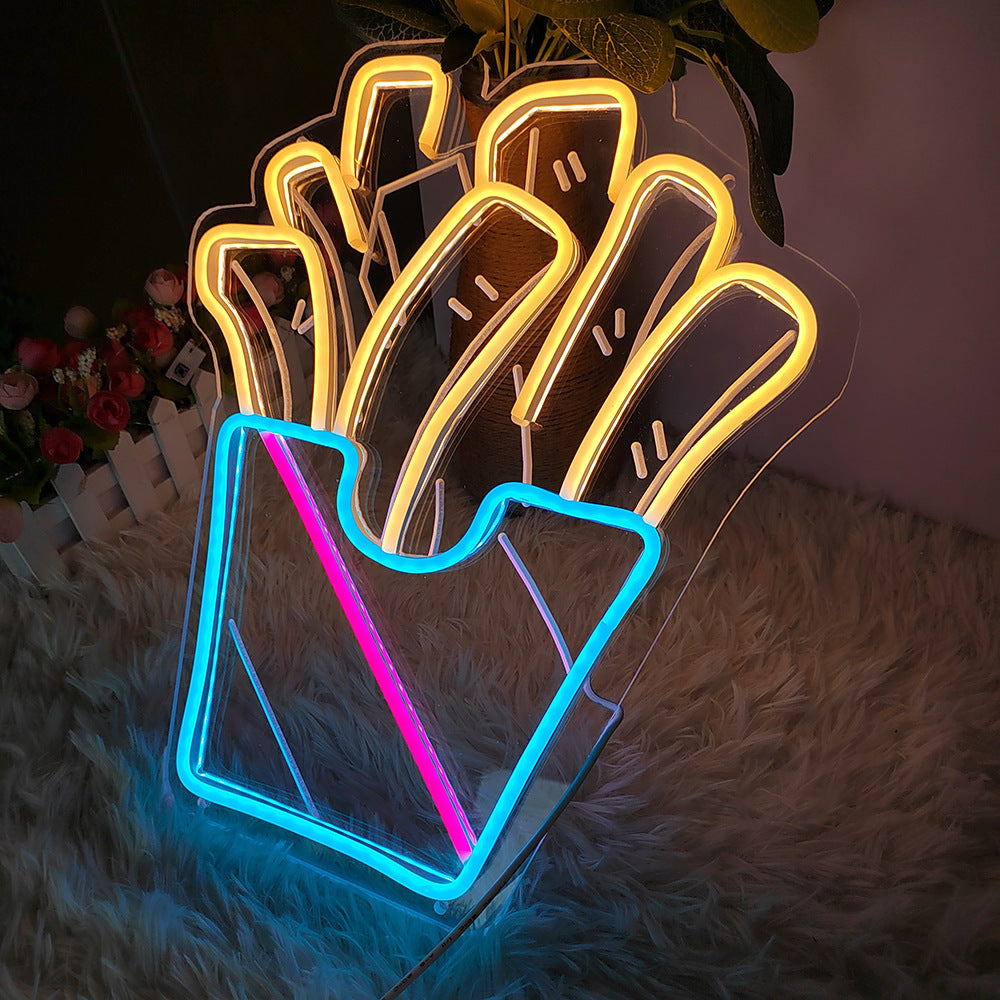 Enseigne néon LED Hamburger Pizza