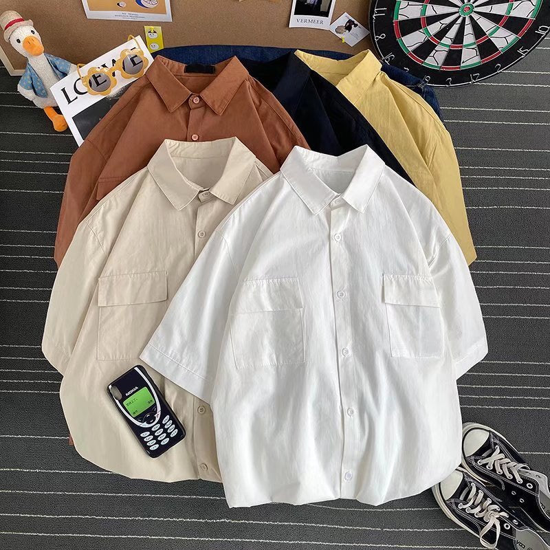 Men's Summer Workwear Cotton Blend Shirt Half Sleeve