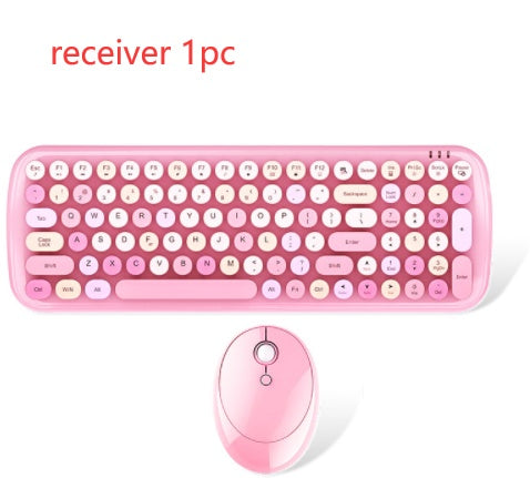 Ensemble Clavier et Souris sans Fil Style Rouge à Lèvres Coloré