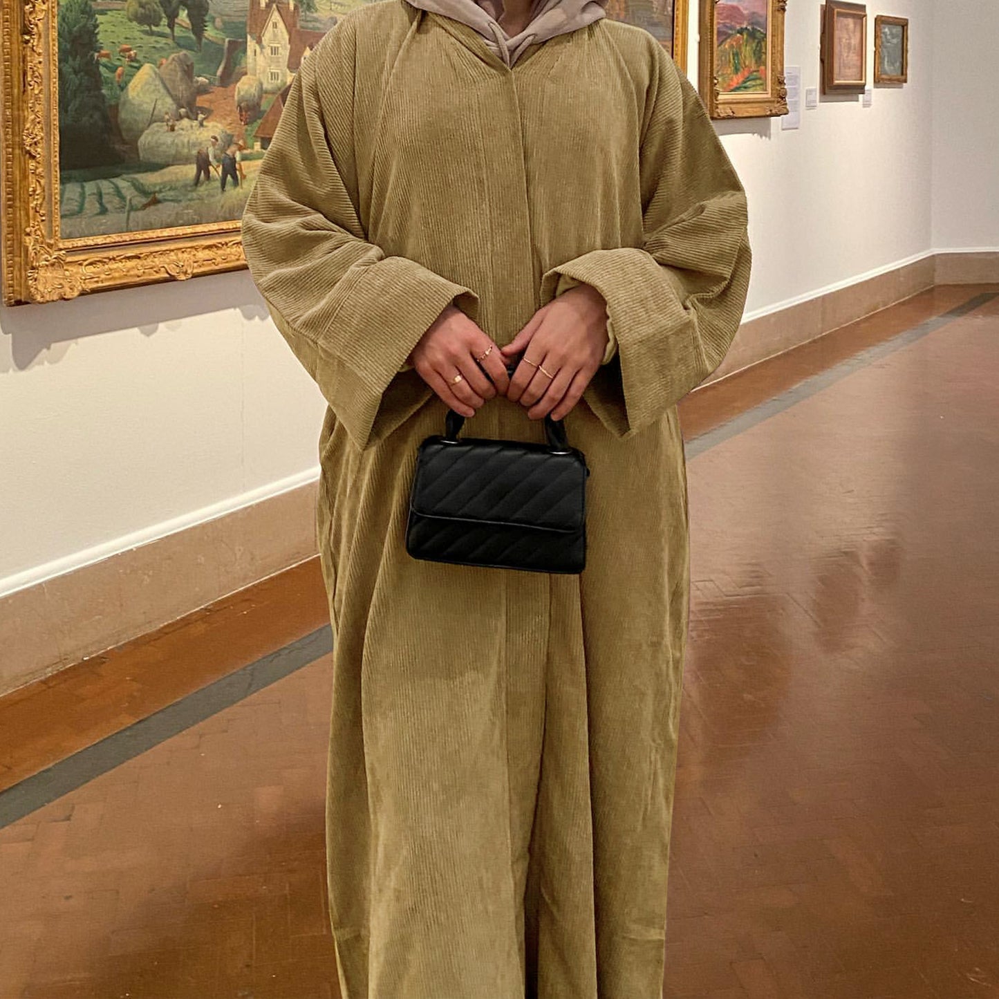 Wide Hem Loose Casual Cardigan Dress for Muslim women