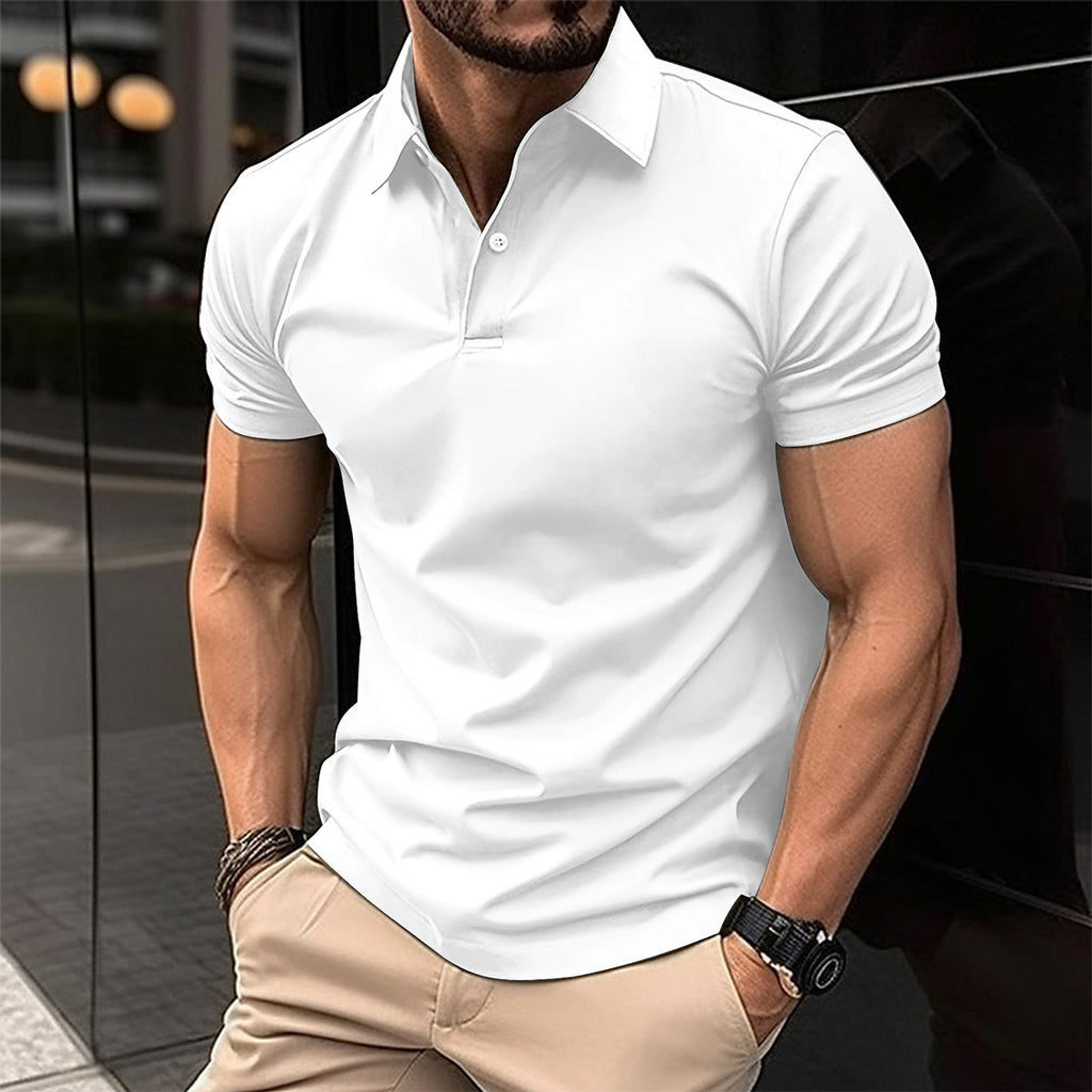 Men's Summer Short Sleeve Cotton Blend Polo Shirt
