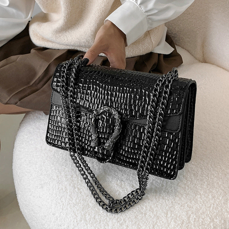 Women's PU Leather Chain Shoulder Messenger Bag 26cm