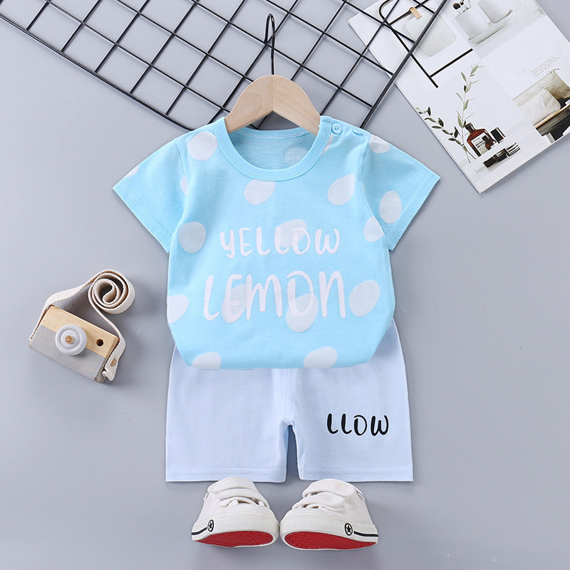 Children's Short-sleeved Suit Pure Cotton T-shirt Shorts