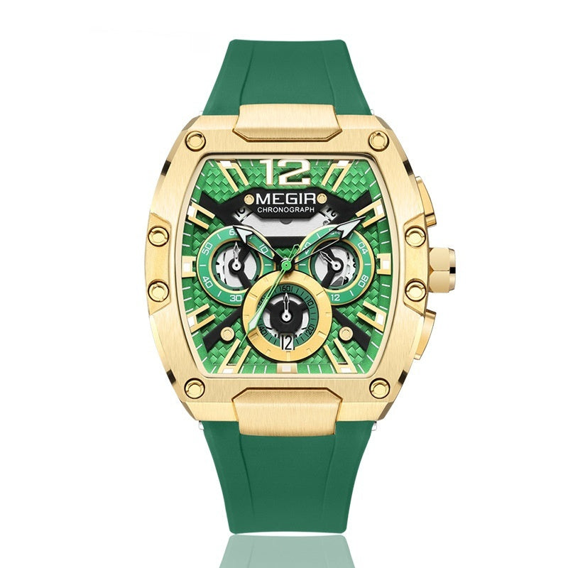 Montre de sport lumineuse étanche pour homme avec bracelet en silicone