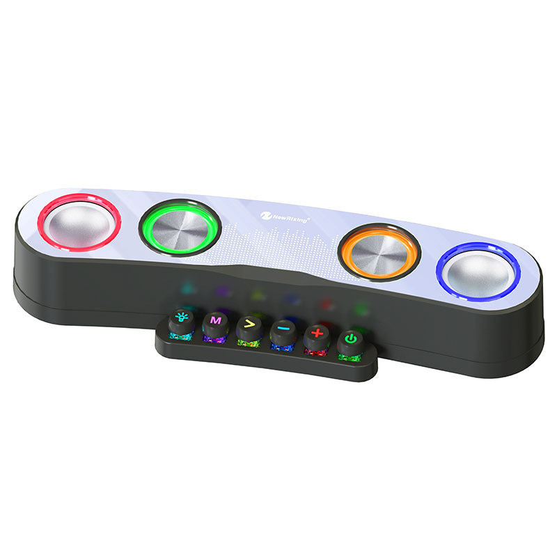 Enceinte Gaming Bluetooth Colorée avec LED et USB, Noire, 350mm