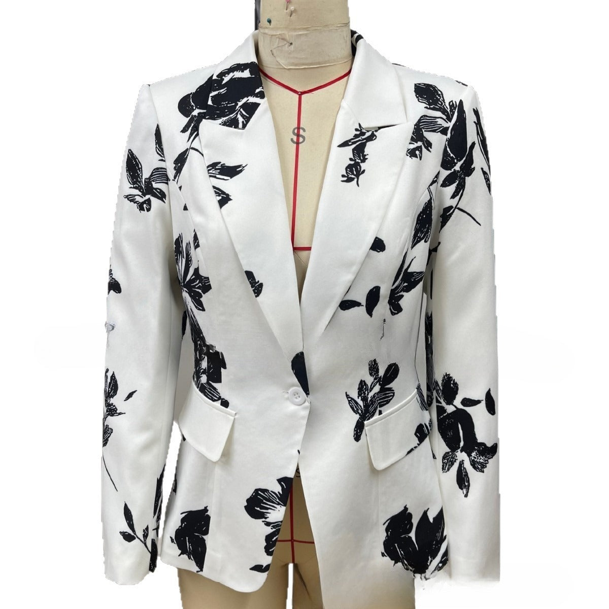 Veste de costume élégante en polyester blanc pour femme