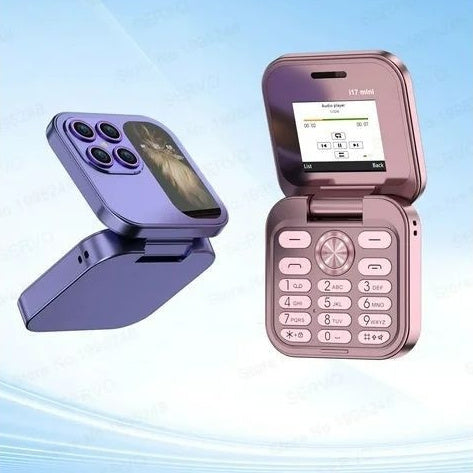 Téléphone portable 2G à écran pliable double SIM double veille, petit téléphone à clapet