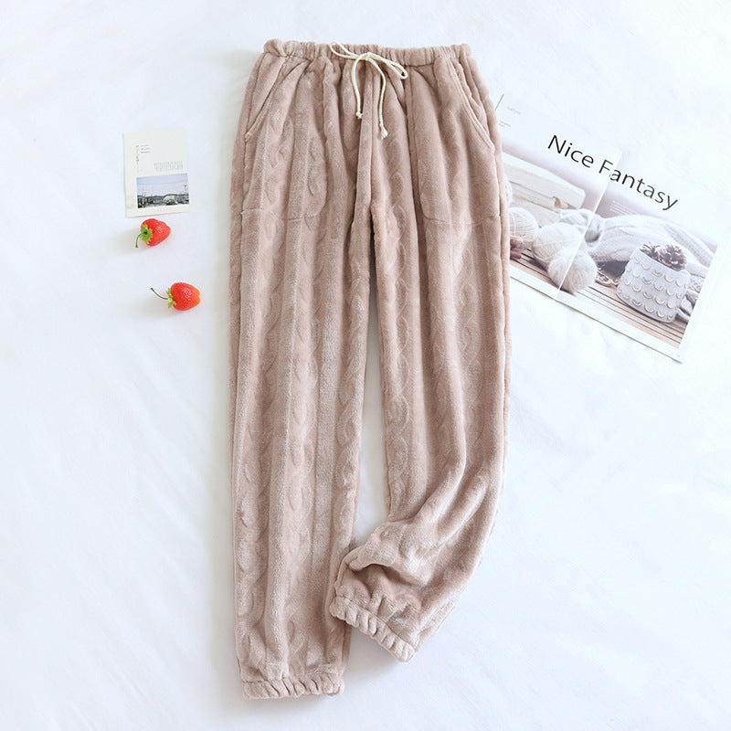 Plus Size Women's Loose Flannel Pajama Pants
