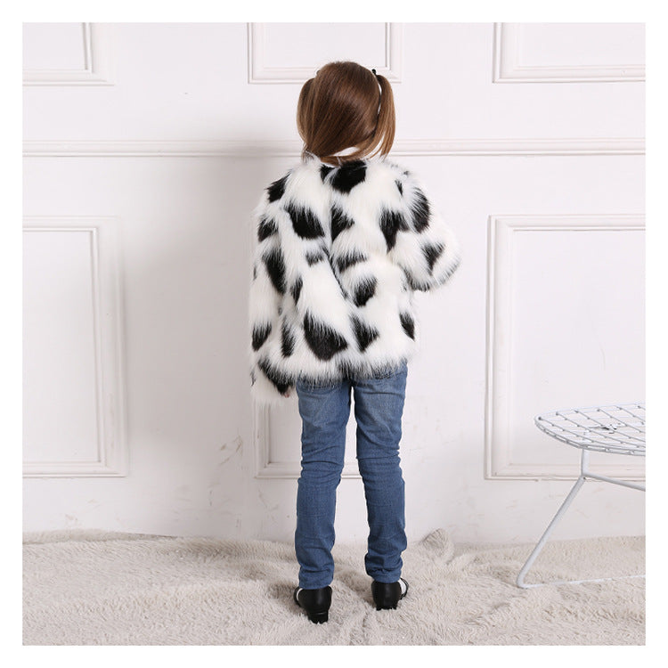 Girls Faux Fur Coat for Autumn and Winter