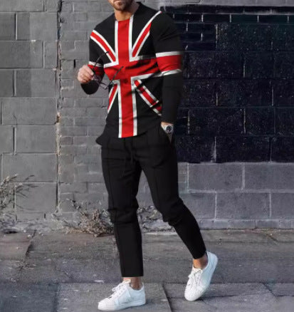 Ensemble sweatshirt et pantalon de survêtement 3D numérique pour hommes