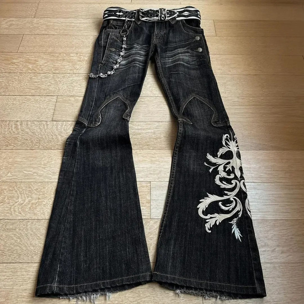Embroidered Denim Jeans for Men and Women