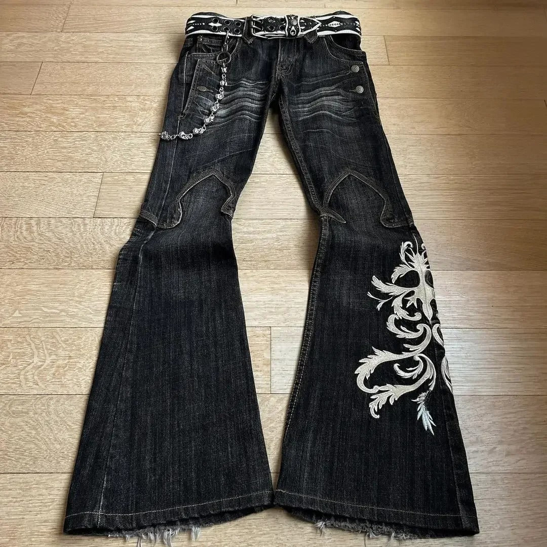 Embroidered Denim Jeans for Men and Women
