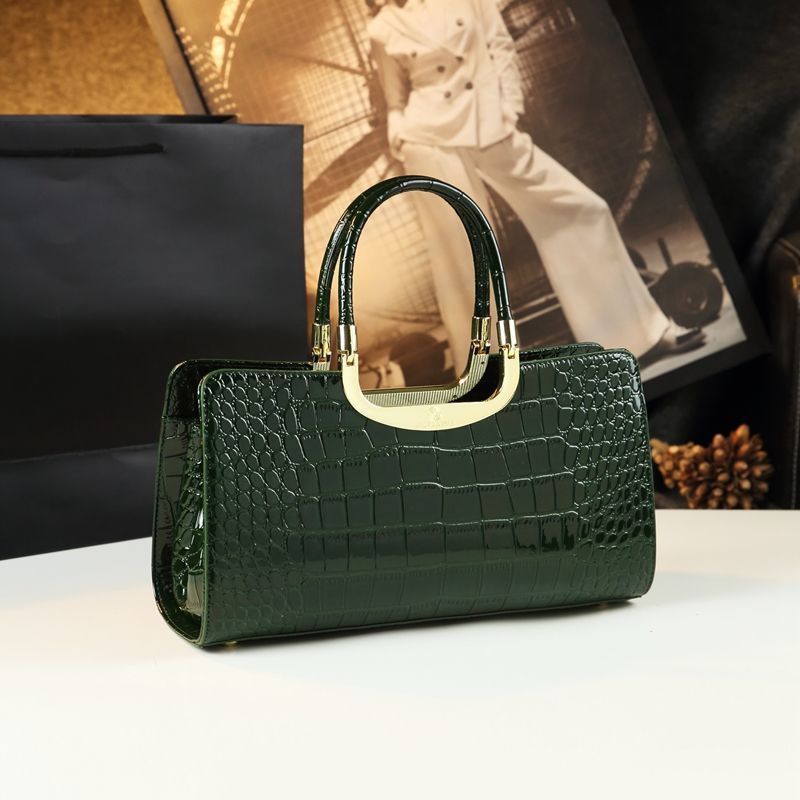 Cowhide Patent Leather Women's Crossbody Handbag