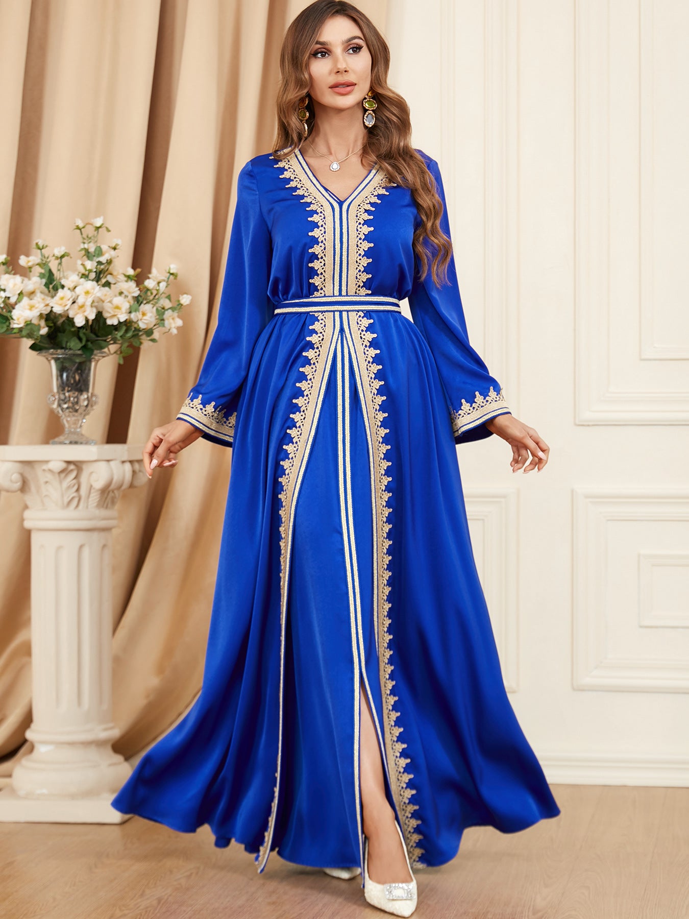 Muslim Women's Two-Piece Dress and Coat Set
