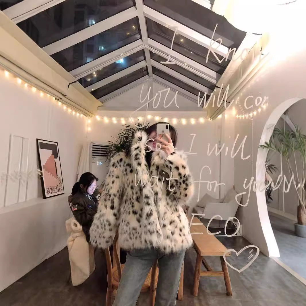 Women's Short Elegant Tigercat Leopard Print Casual Coat