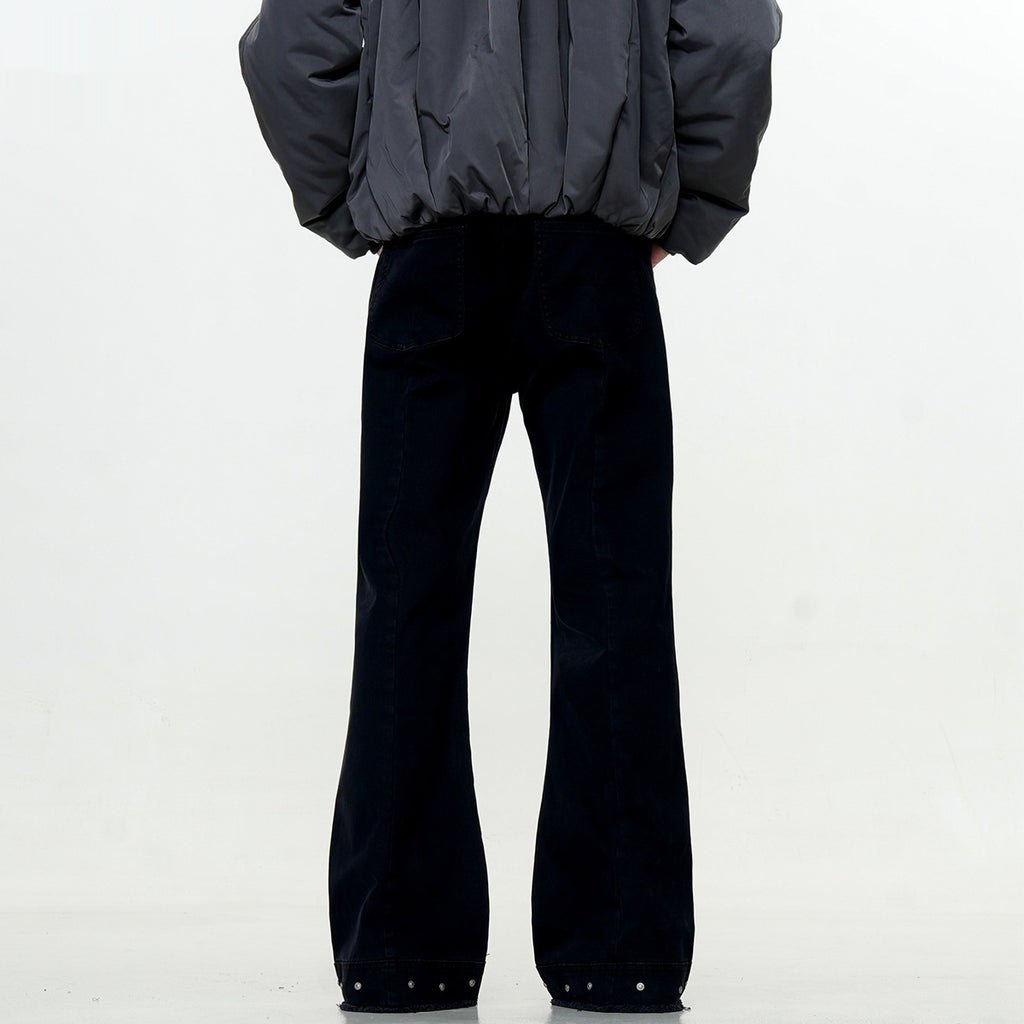 American Retro Black Straight-Leg Jeans for Men and Women