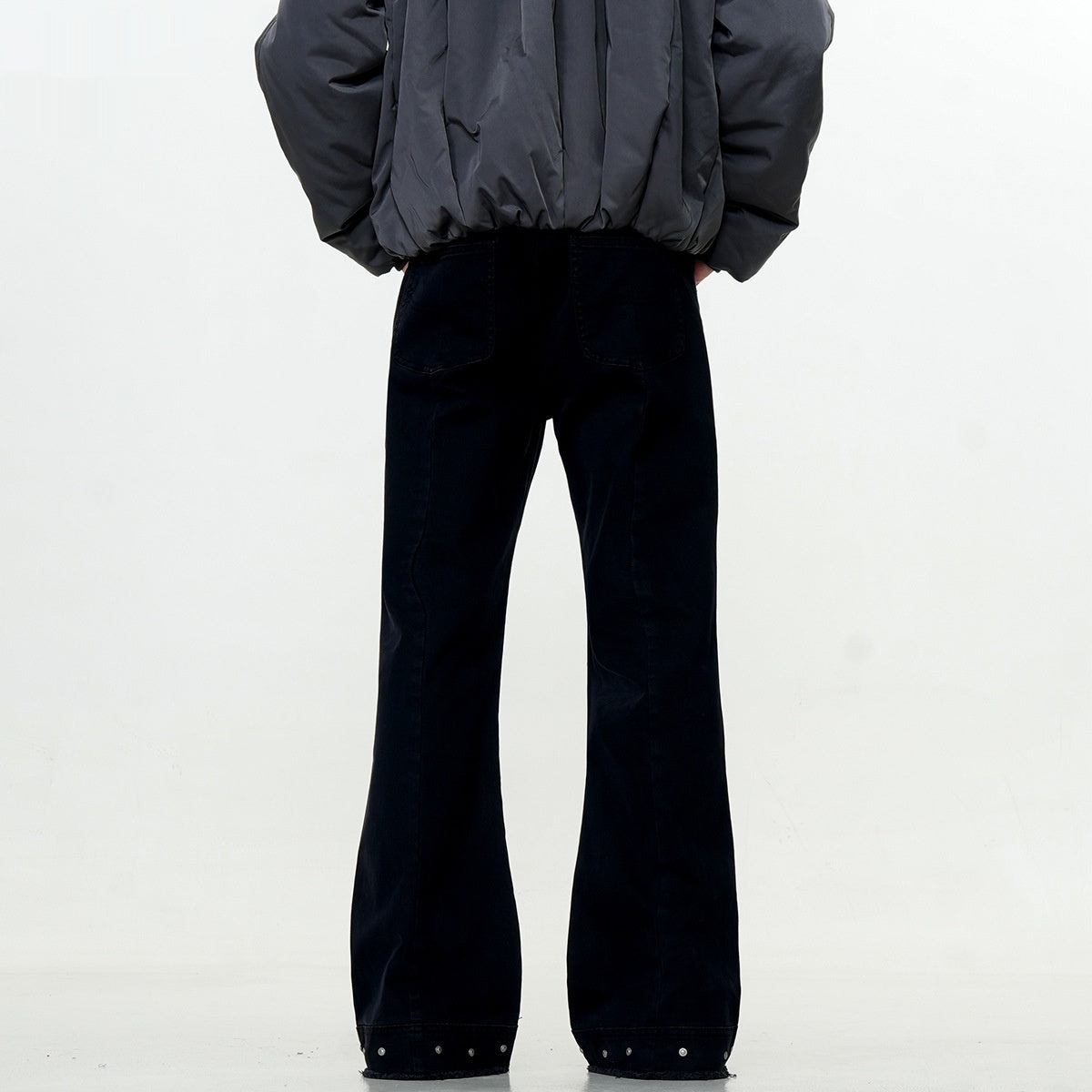 American Retro Black Straight-Leg Jeans for Men and Women