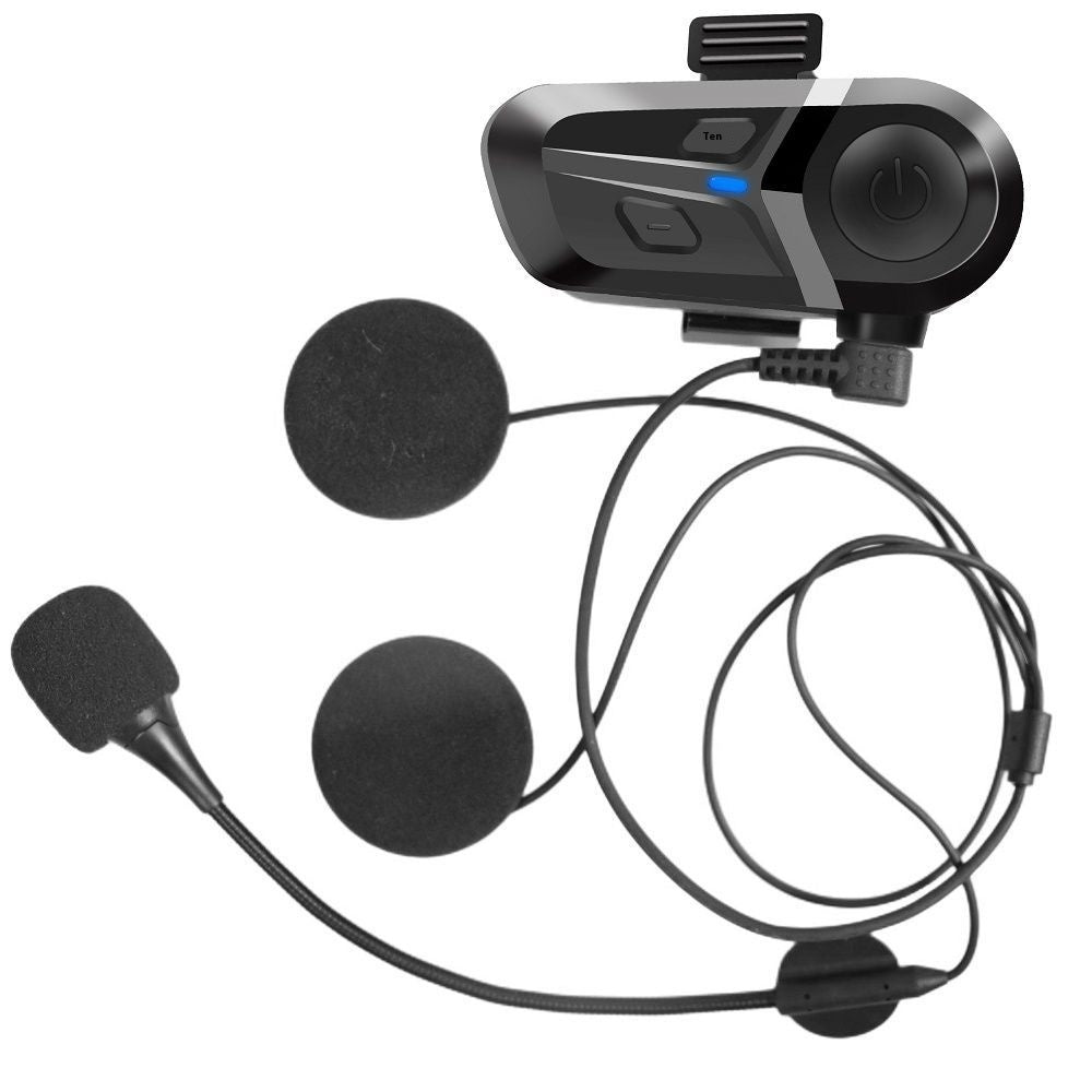 Casque de moto intégral noir avec oreillette Bluetooth