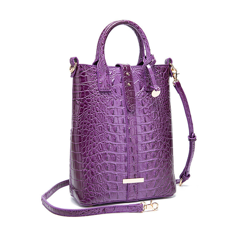 Women's Retro Multi-Color Crocodile Pattern Shoulder Bag