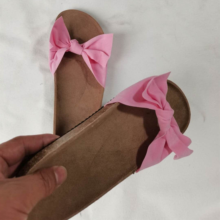 Plus Size Bow Slippers New Platform Beach Shoes Women