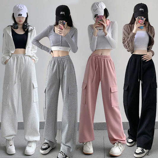 American Style Overalls Women's Casual Loose Tappered Drawstring