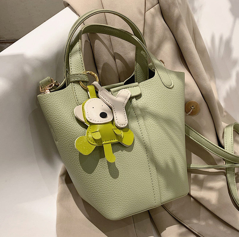 Popular Women's Small PU Bucket Bag Crossbody with Texture