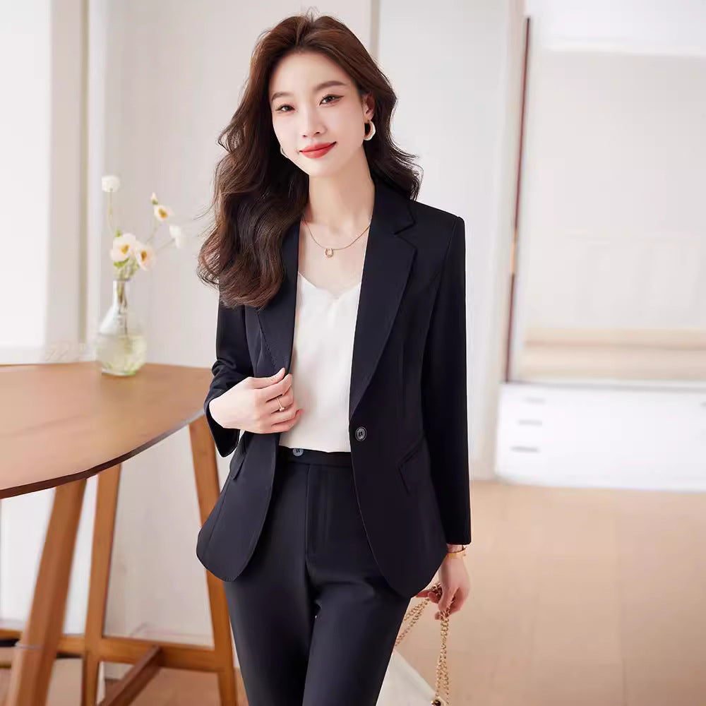 Red Blazer Suit for Women Fall Winter Fashion Temperament Goddess Style