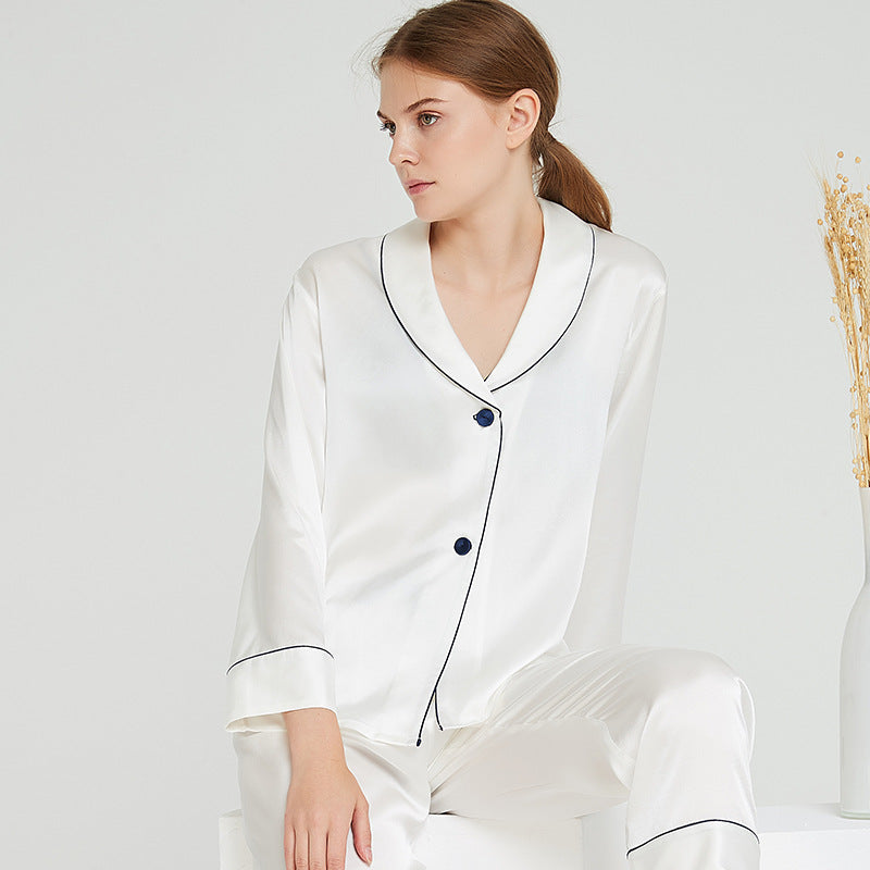 Ensemble de pyjama en soie à manches longues avec col à fruits verts pour filles