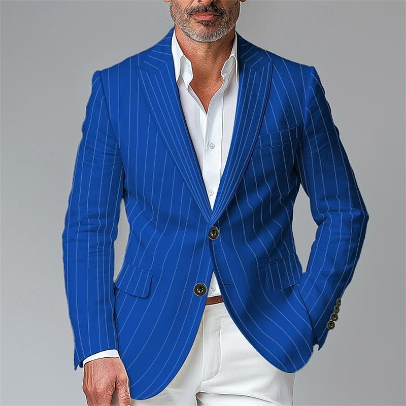 Blazer écossais pour homme à simple boutonnage et deux boutons, coupe slim