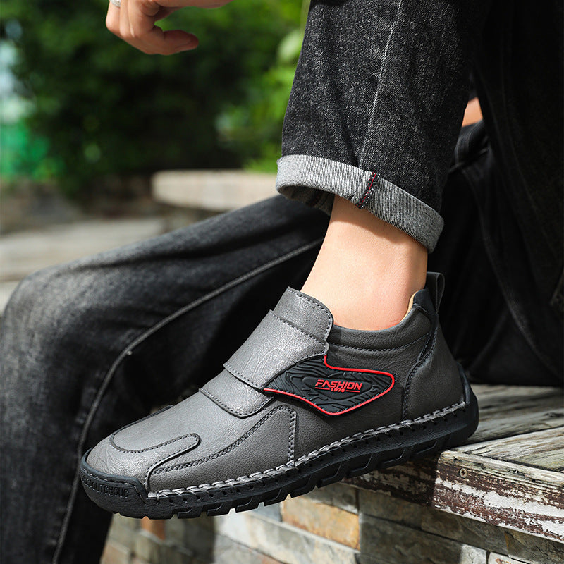 Handmade Leather Casual Stitching Platform Shoes Plus Size
