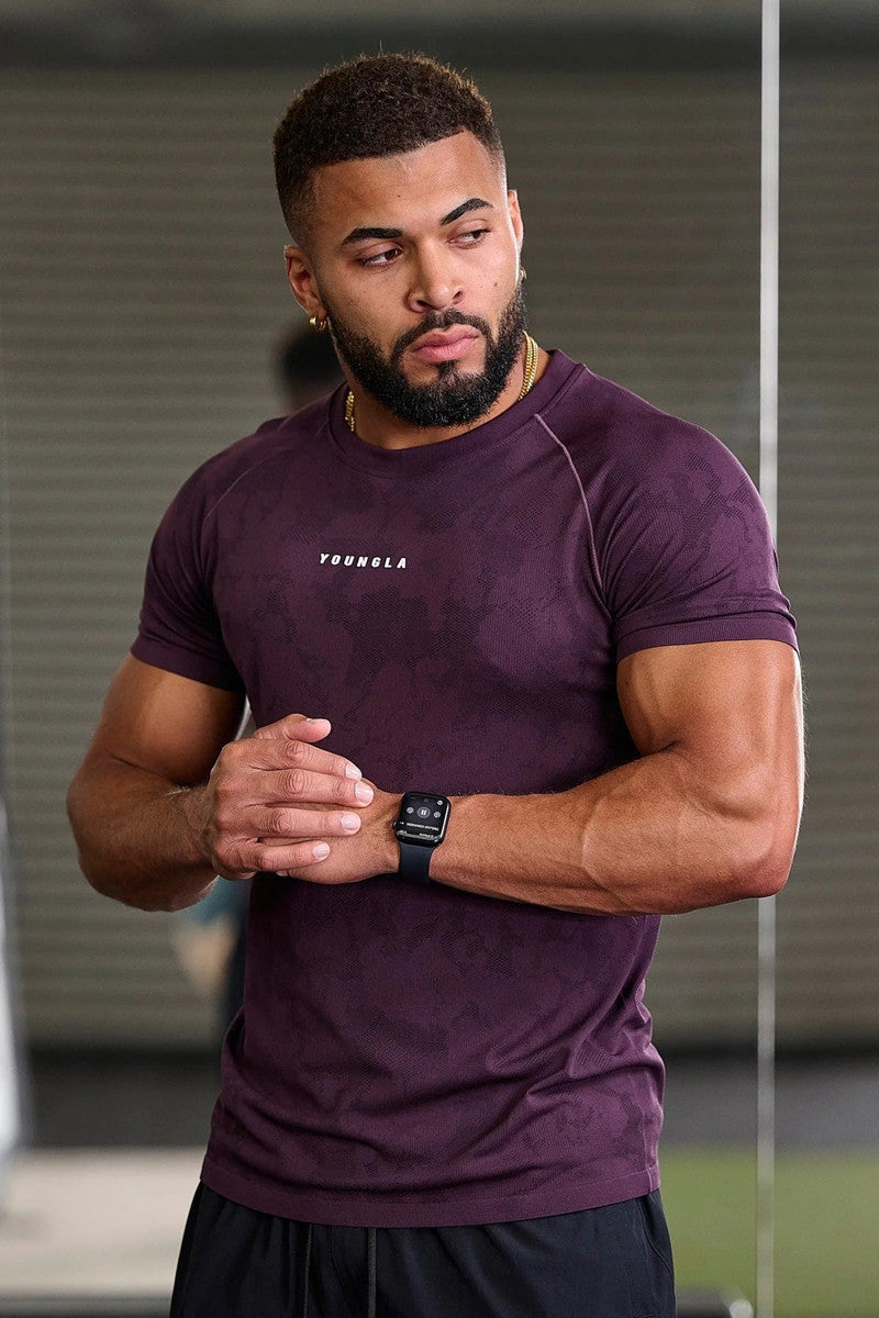 T-shirt de sport camouflage d'entraînement pour homme