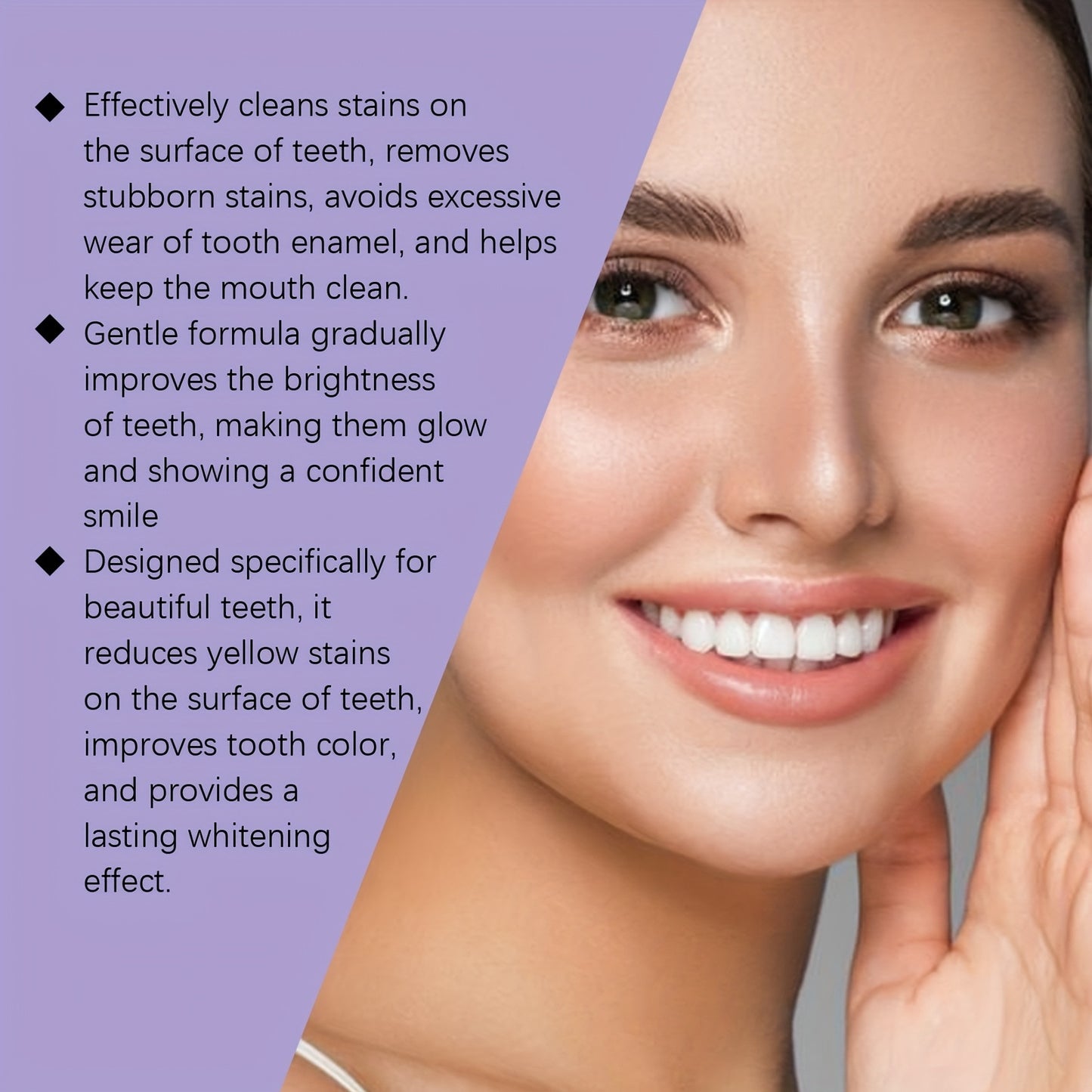 Bandes blanchissantes pour les dents Bandes pour les dents violettes Application sèche