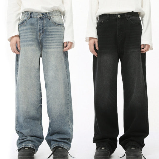 Men's Loose Straight Washed Jeans
