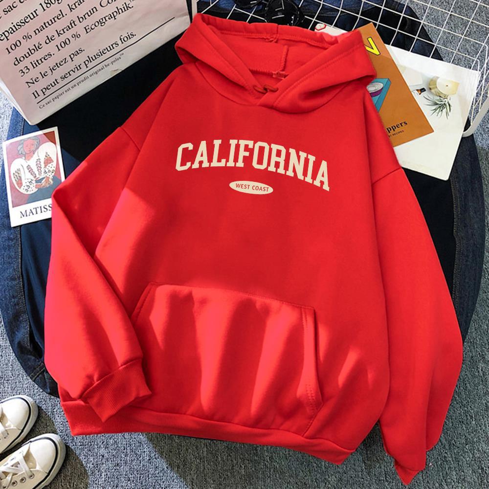 Women's Hooded Round Neck Street Pocket Sweatshirt