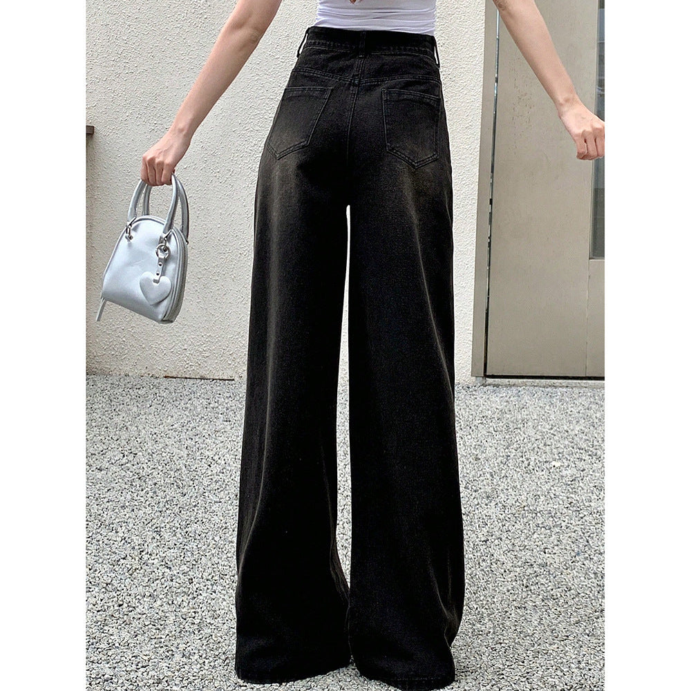Retro High Waist Wide Leg Jeans for Women