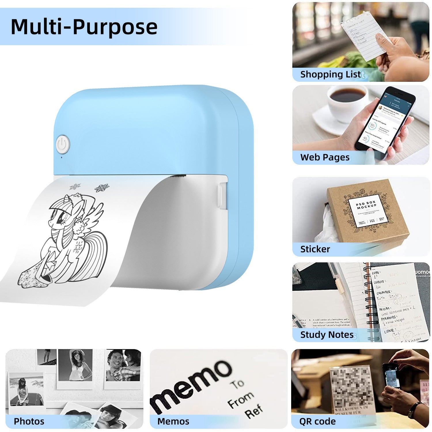 Student Mini Thermal Label Printer with USB Interface