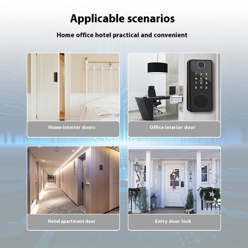 Graffiti Smart Fingerprint Door Lock for Wooden Doors with Auxiliary Closing