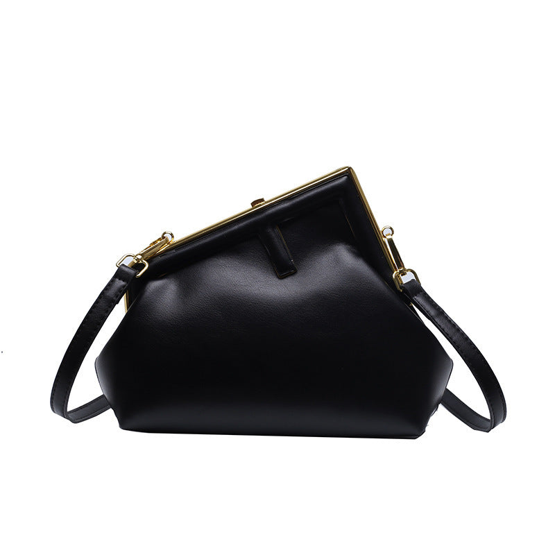 Irregular Textured One-Shoulder Bag - Medium Soft PU, 14x20x8cm