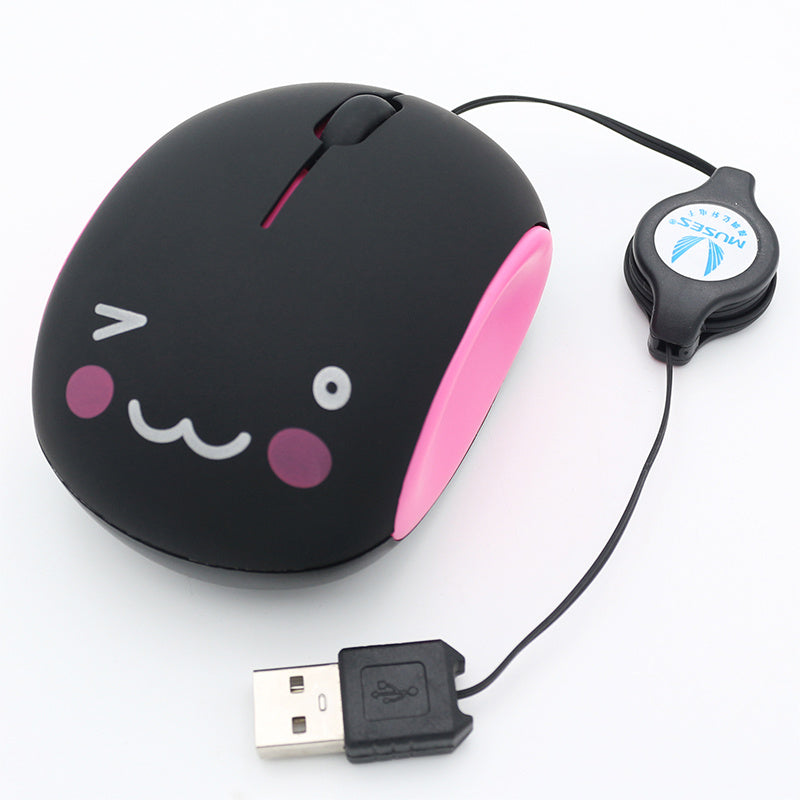 Mignonne souris optique filaire ergonomique de dessin animé pour fille 1600 DPI