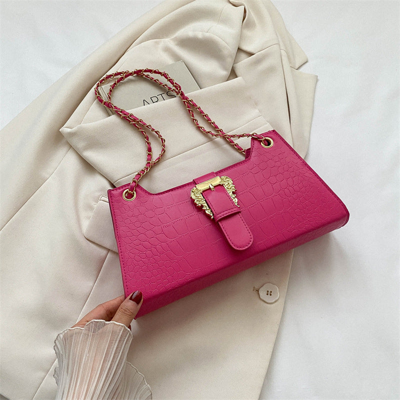 Women's PU Small Square Crossbody Shoulder Bag Casual Fashion Chain