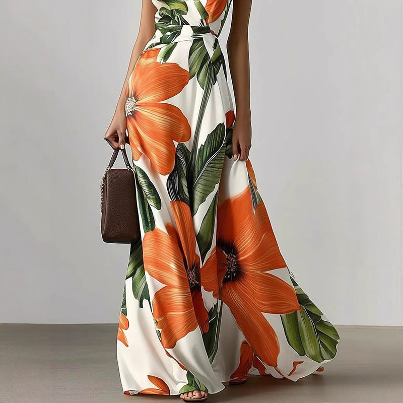 Printed Oversized Swing Dress with Girdle