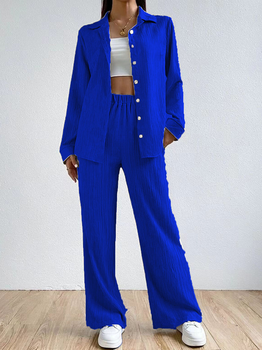 Drawstring Trousers Two-Piece Casual Suit