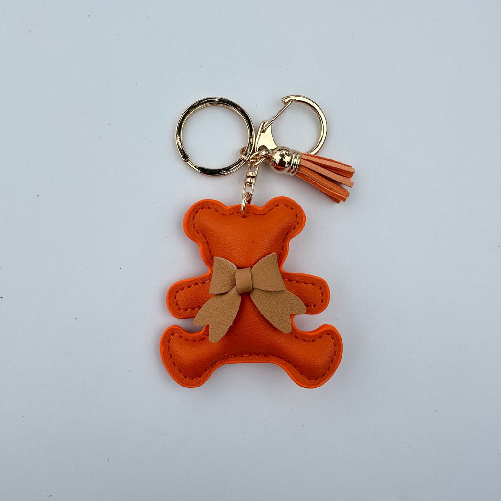 Cartoon Bear Artificial Leather Phone Case Pendant Keychain