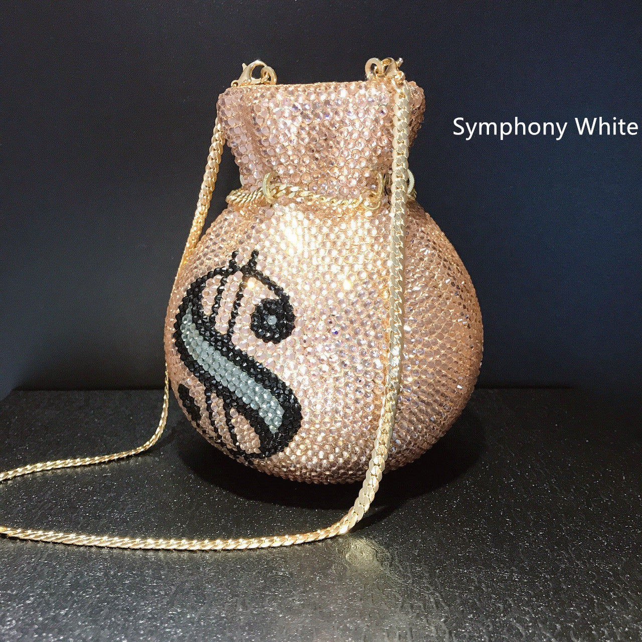 Pocket Handmade Diamond Party Crystal Clutch Chain Money Energy Bag