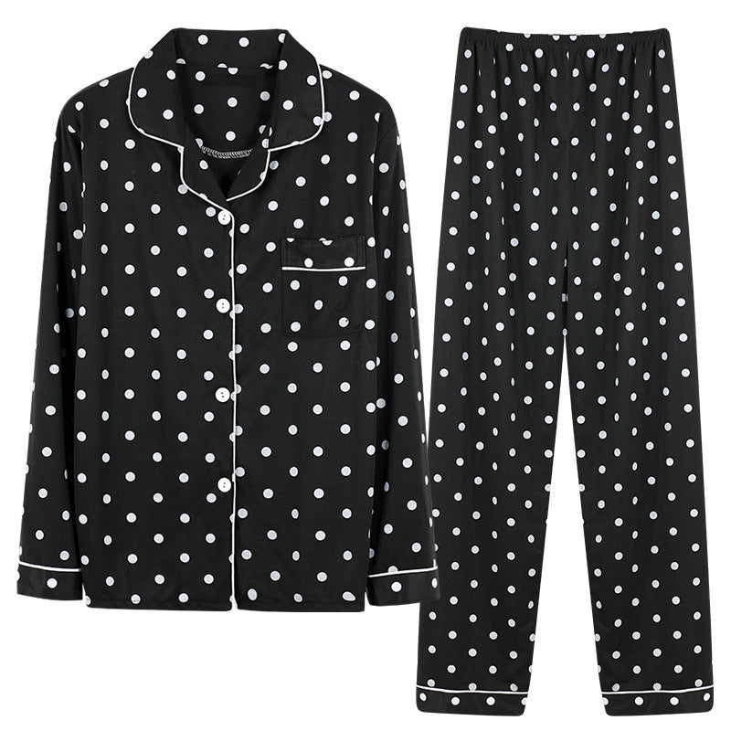 Ensemble de pyjama pour femme grande taille avec cardigan à revers et manches longues