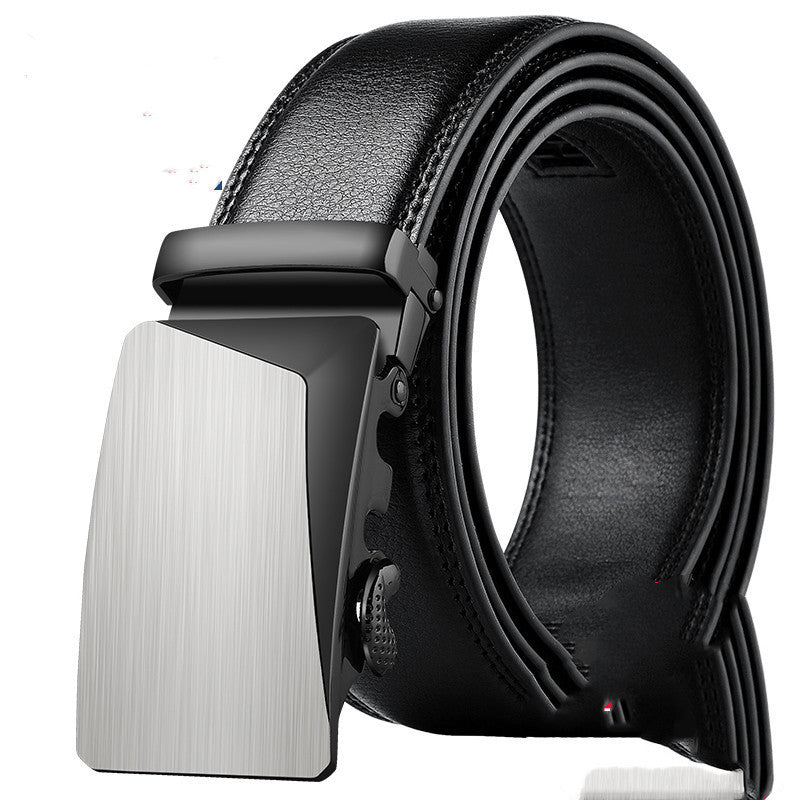 Ceinture homme en cuir de vachette pur avec boucle automatique, 3,5 cm de large, plusieurs tailles et couleurs